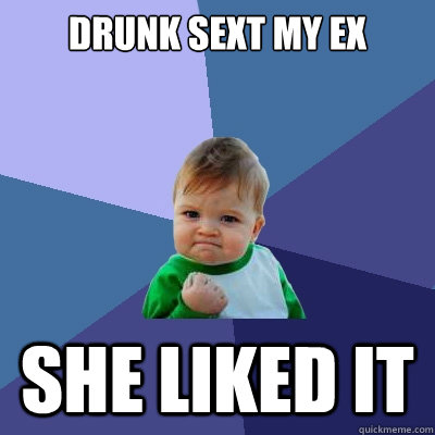 Drunk sext MY ex she liked it  Success Kid