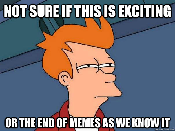 Not sure if this is exciting Or the end of memes as we know it  Futurama Fry