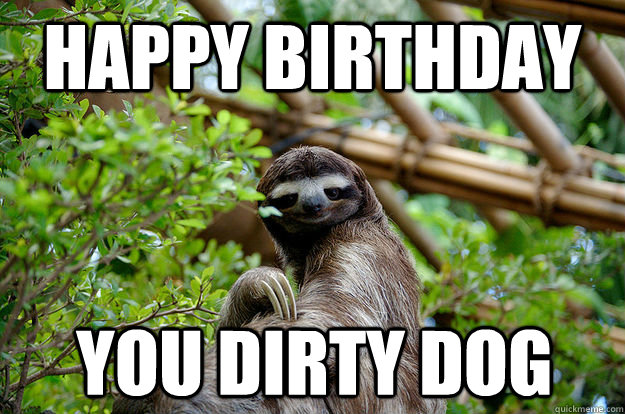 Happy Birthday  you dirty dog - Happy Birthday  you dirty dog  Fabulous Sloth
