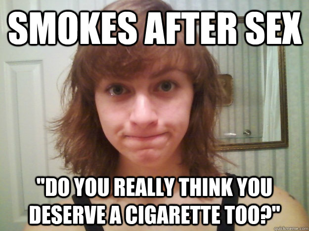 Smokes after sex 