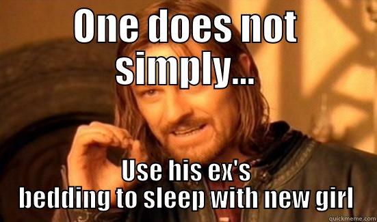 ONE DOES NOT SIMPLY... USE HIS EX'S BEDDING TO SLEEP WITH NEW GIRL Boromir