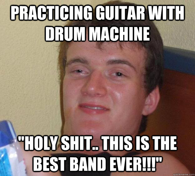 Practicing guitar with drum machine 