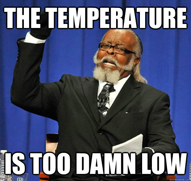 The temperature  Is too damn low - The temperature  Is too damn low  Jimmy McMillan