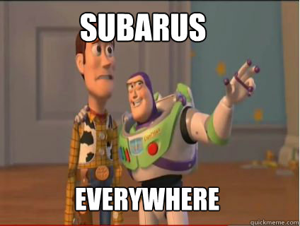 Subarus  everywhere - Subarus  everywhere  woody and buzz