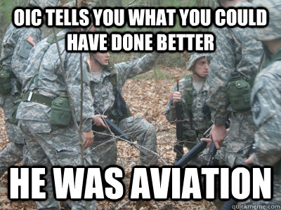 oic tells you what you could have done better he was aviation  ROTC Ronnie