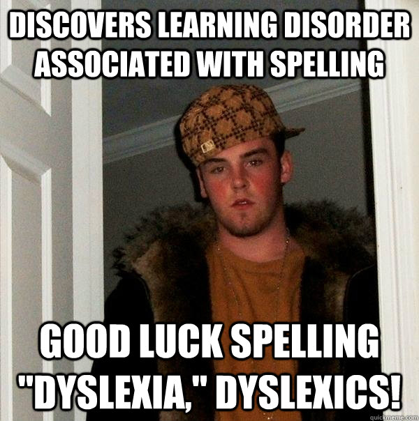 Discovers learning disorder associated with spelling Good luck spelling 