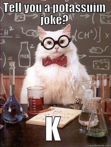 TELL YOU A POTASSUIM JOKE? K Chemistry Cat