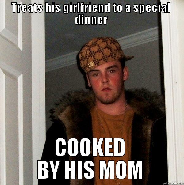 TREATS HIS GIRLFRIEND TO A SPECIAL DINNER COOKED BY HIS MOM Scumbag Steve