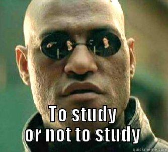  TO STUDY OR NOT TO STUDY Matrix Morpheus