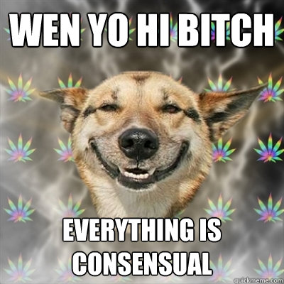 wen yo hi bitch everything is consensual  Stoner Dog