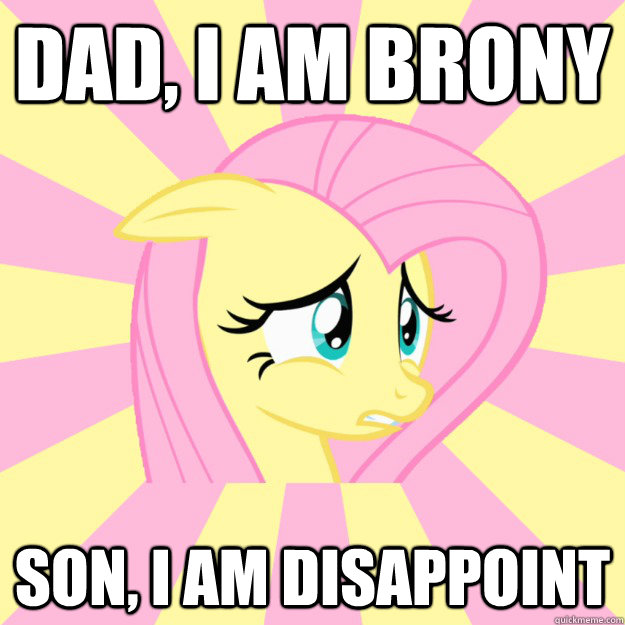 Dad, I am brony Son, I am disappoint  Socially awkward brony