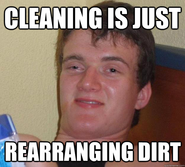 Cleaning is Just Rearranging Dirt  10 Guy