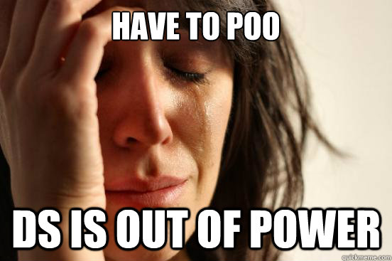 Have to Poo DS is out of power  First World Problems