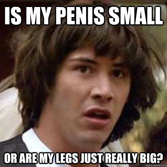 Is my penis small or are my legs just really big?  conspiracy keanu