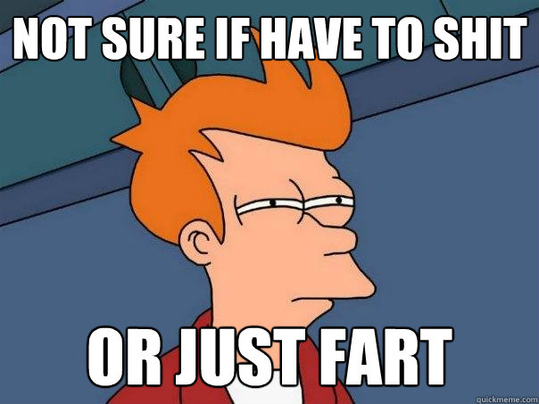 not sure if have to shit or just fart  Futurama Fry