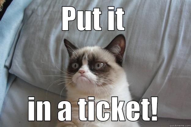 DFKjlsdkjfowiefjwlaefjaiwef wf - PUT IT IN A TICKET! Grumpy Cat