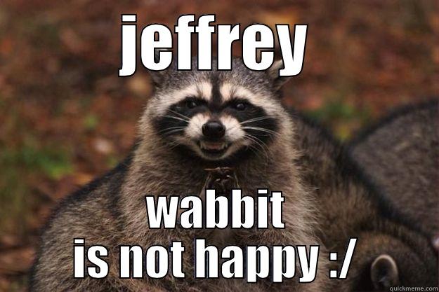 JEFFREY WABBIT IS NOT HAPPY :/ Evil Plotting Raccoon