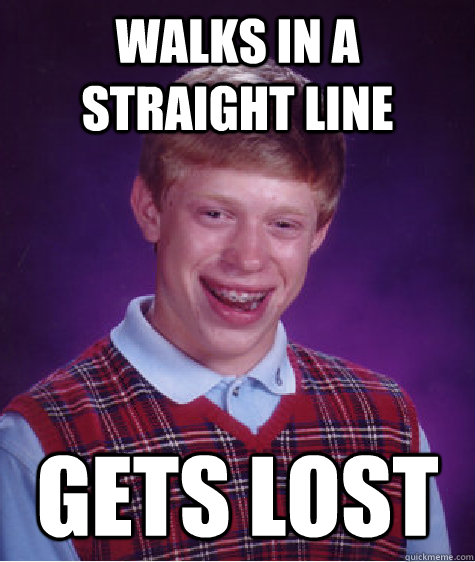 Walks in a straight line Gets lost - Walks in a straight line Gets lost  Bad Luck Brian