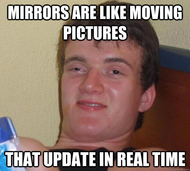 mirrors are like moving pictures THAT update in real time  10 Guy