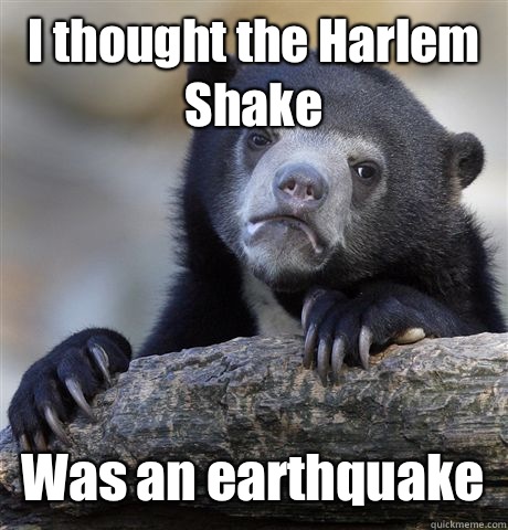 I thought the Harlem Shake Was an earthquake  Confession Bear