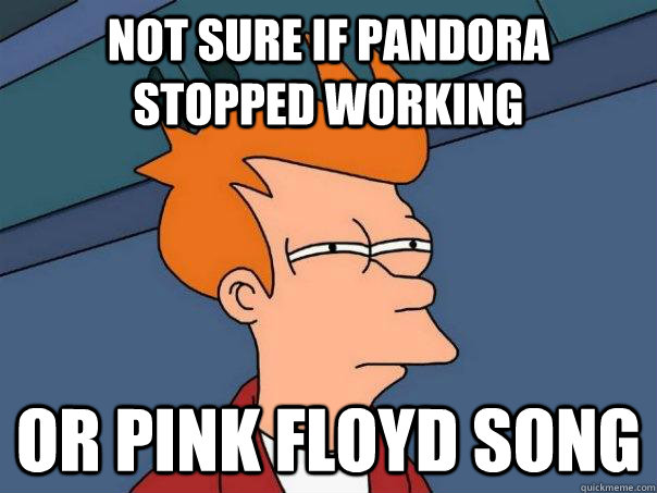 Not Sure if Pandora stopped working Or Pink Floyd song  Futurama Fry