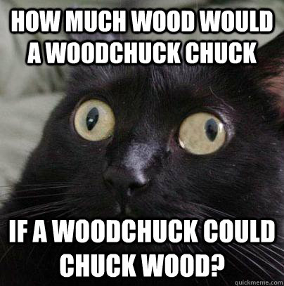 How much wood would a woodchuck chuck if a woodchuck could chuck wood? - How much wood would a woodchuck chuck if a woodchuck could chuck wood?  Spaz Cat