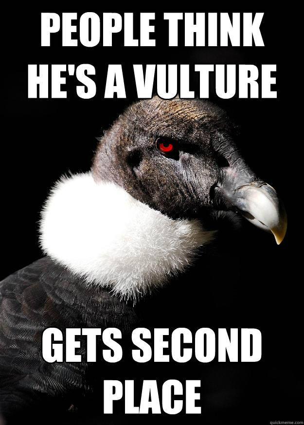 People think he's a vulture Gets second place - People think he's a vulture Gets second place  Apathetic Condor