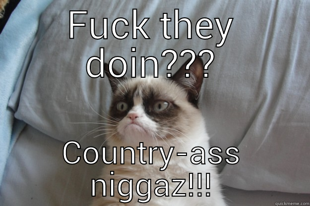 poor dog - FUCK THEY DOIN??? COUNTRY-ASS NIGGAZ!!! Grumpy Cat