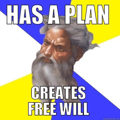 HAS A PLAN CREATES FREE WILL Advice God