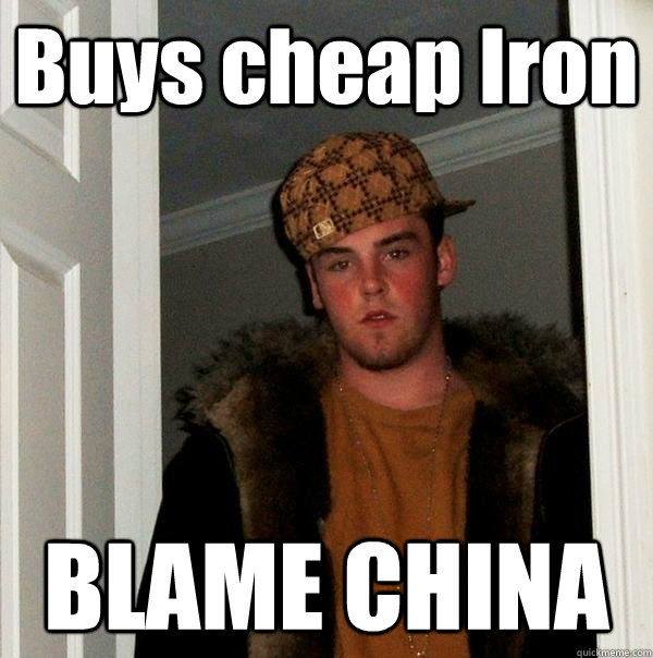 Buys cheap Iron BLAME CHINA  Scumbag Steve