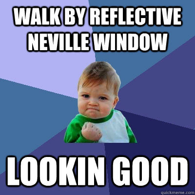 walk by reflective neville window lookin good  Success Kid