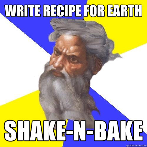 write recipe for earth shake-n-bake  Advice God