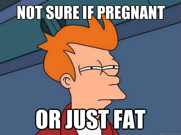 Not sure if pregnant  Or just fat   Futurama Fry