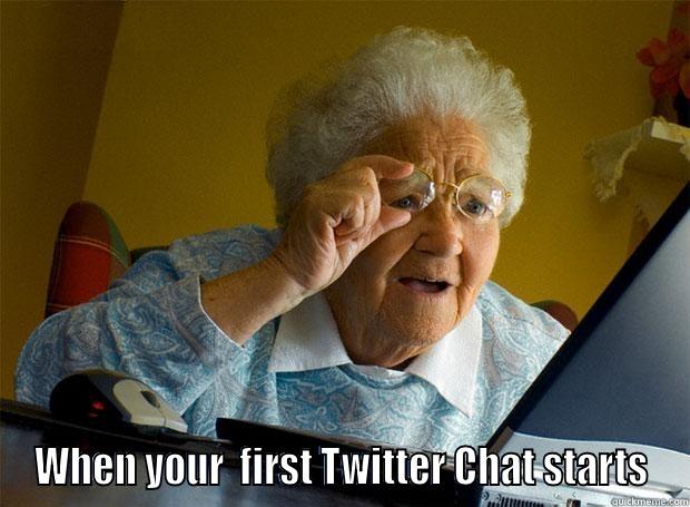  WHEN YOUR  FIRST TWITTER CHAT STARTS Grandma finds the Internet