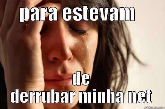      PARA ESTEVAM         DE DERRUBAR MINHA NET First World Problems