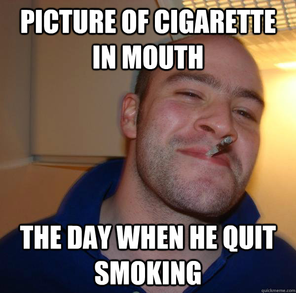 picture of cigarette in mouth The day when he quit smoking  - picture of cigarette in mouth The day when he quit smoking   Misc