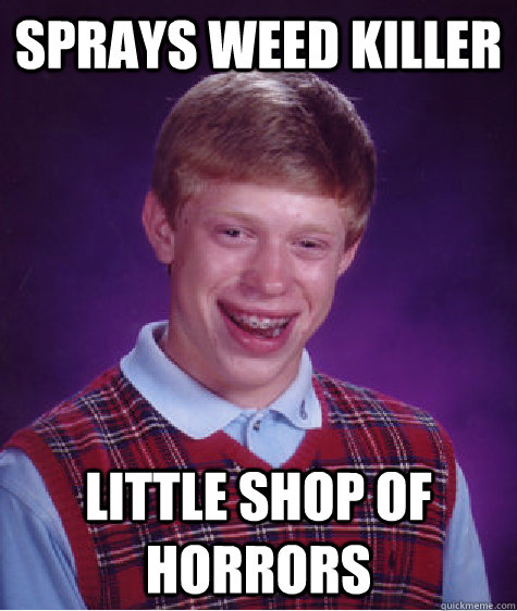 Sprays weed killer Little shop of horrors  Bad Luck Brian