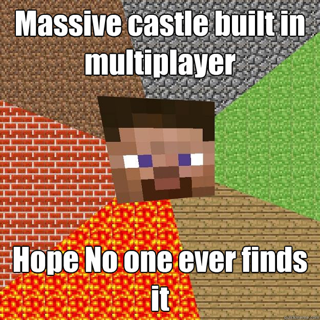 Massive castle built in multiplayer Hope No one ever finds it  Minecraft