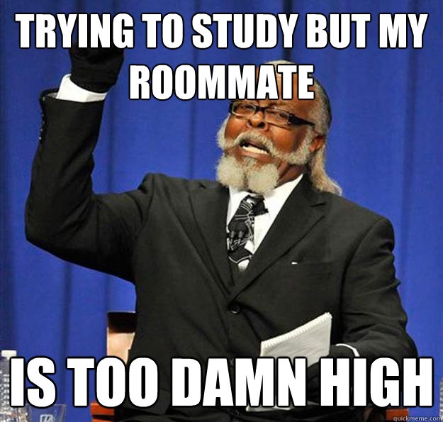 Trying to study but my roommate Is too damn high - Trying to study but my roommate Is too damn high  Jimmy McMillan