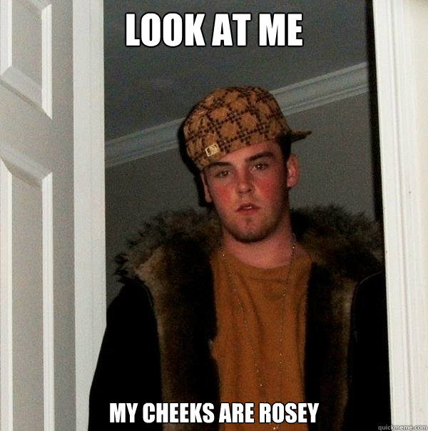 look at me my cheeks are rosey - look at me my cheeks are rosey  Scumbag Steve