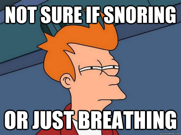 not sure if snoring or just breathing  Futurama Fry