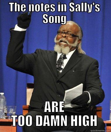 THE NOTES IN SALLY'S SONG ARE TOO DAMN HIGH The Rent Is Too Damn High