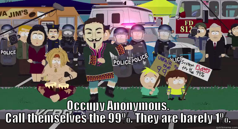  OCCUPY ANONYMOUS. CALL THEMSELVES THE 99%. THEY ARE BARELY 1%. Misc