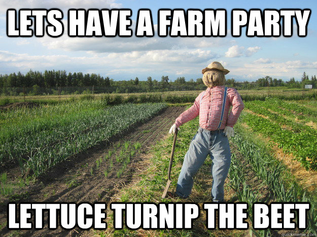 Lets have a farm party Lettuce turnip The beet  Scarecrow