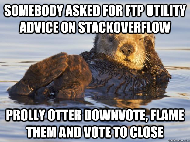 Somebody asked for FTP utility advice on StackOverflow prolly otter downvote, flame them and vote to close  