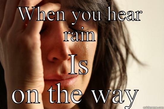 WHEN YOU HEAR RAIN IS ON THE WAY  First World Problems