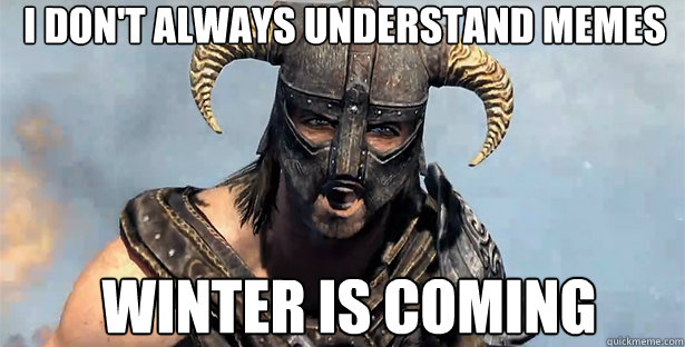 I DON'T ALWAYS UNDERSTAND MEMES WINTER IS COMING  skyrim