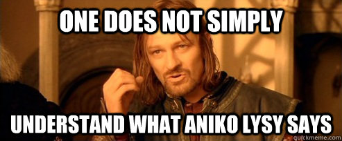 One does not simply understand what aniko lysy says   One Does Not Simply