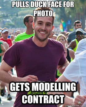 pulls duck face for photo Gets Modelling contract  Ridiculously photogenic guy