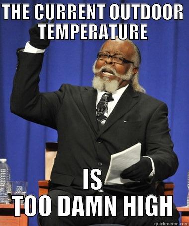 THE CURRENT OUTDOOR TEMPERATURE IS TOO DAMN HIGH The Rent Is Too Damn High